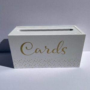 Card Box - White Wooden