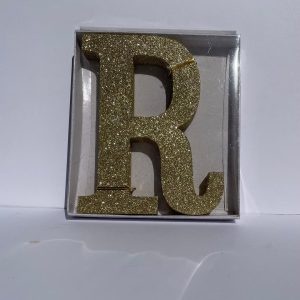 Letter - Sparkly Gold "R"