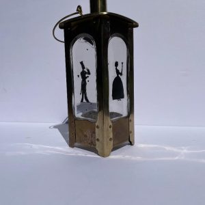 Lantern - Gold with Lady and Gentleman on glass