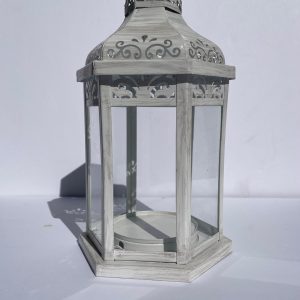 Lantern - Short White Metal